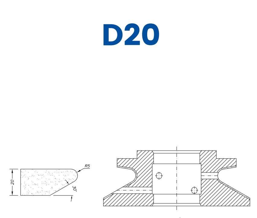 D20 (20mm Shark Nose - Line 60 (Bore 35))
