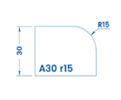 A30 r15(30mm Half Bullnose - Router Bits)