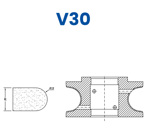 V30(30mm Full Bullnose - Line 60 (Bore 35))