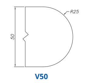 V50(50mm Full Bullnose - Router Bits)
