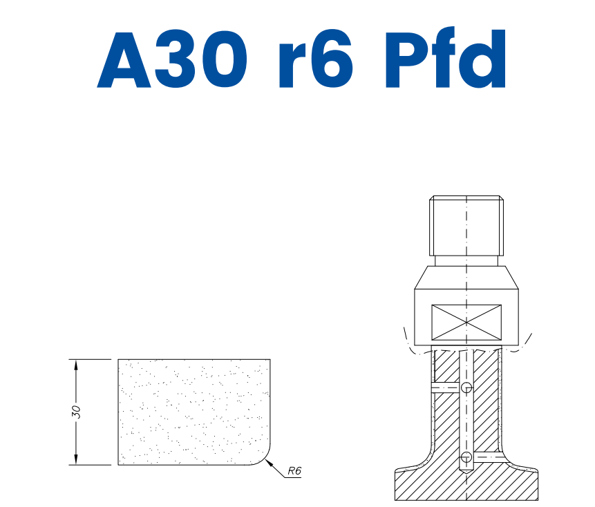 A30 r6 Pfd(30mm r6 Eased Edge Polished Face Down)