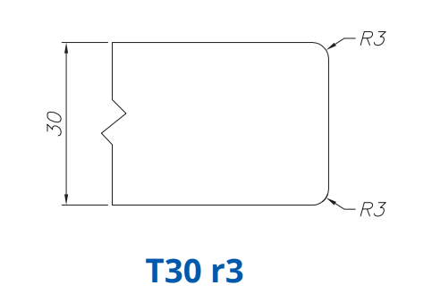 T30 r3(30mm Eased Top & Bottom r3 - Router Bits)