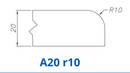 A20 r10(20mm Half Bullnose - Router Bits)