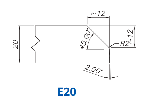 E20(20mm 2/3 Bevel - Router Bits)