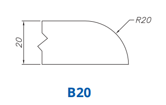 B20(20mm Demi Bullnose - Router Bits)