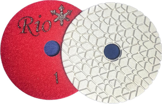 RIO 4 Inch GEO 3-Step Polishing Pad for Granite and Stone Finishing