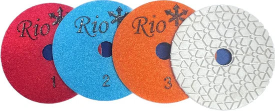 RIO 4 Inch GEO 3-Step Polishing Pad for Granite and Stone Finishing - close-up detail