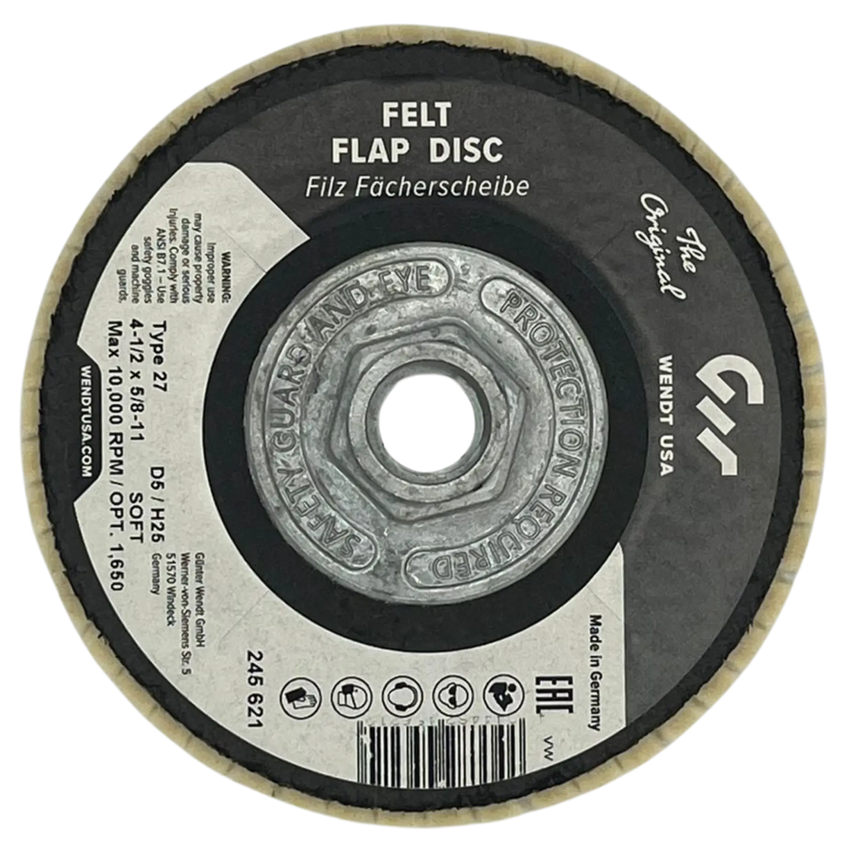 4-1/2 X 5/8-11 Felt Polishing Flap Disc 5/DISC