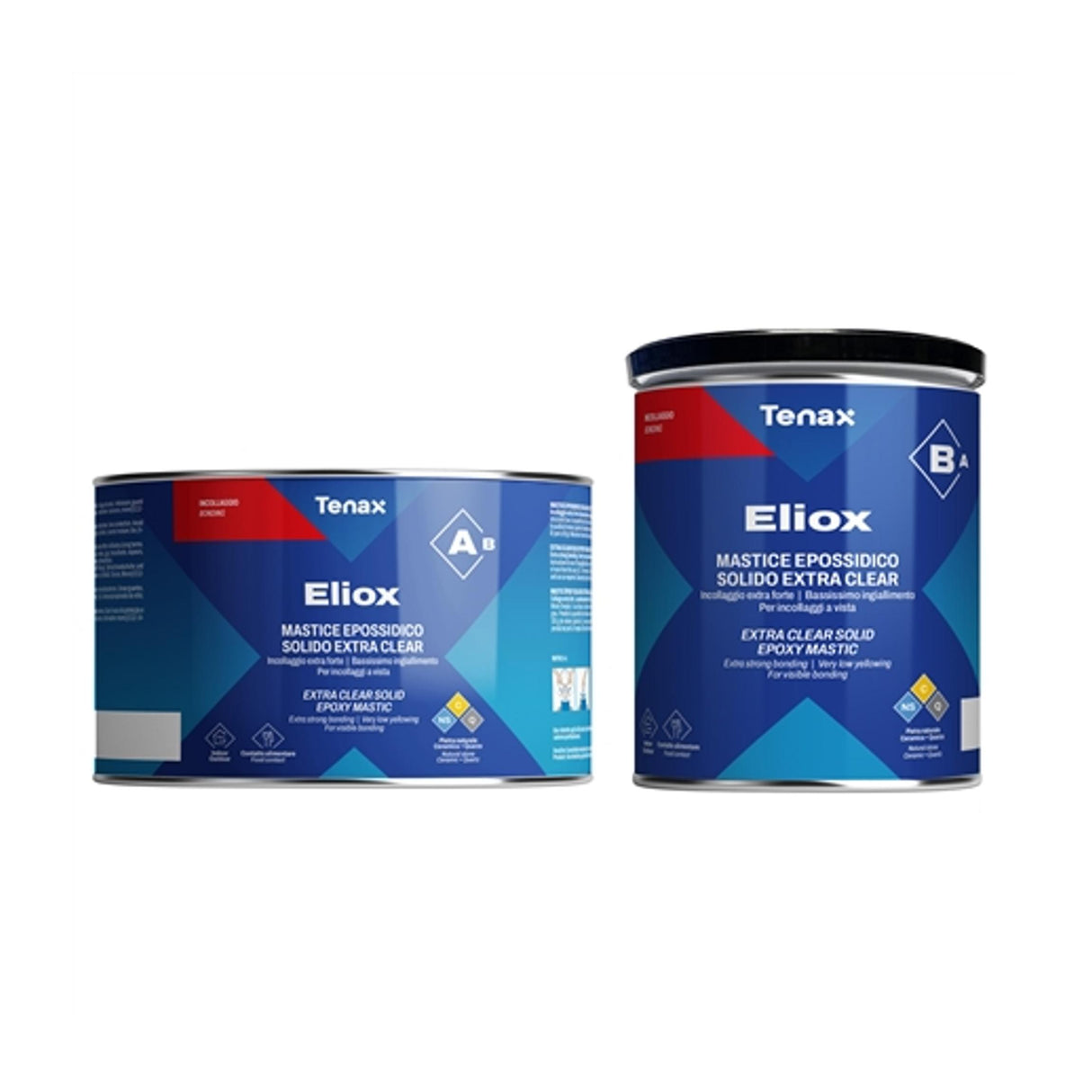 Tenax Eliox A&B Extra Clear Knife-Grade Epoxy for Stone Food Safe, Indoor/Outdoor, High Gloss Finish