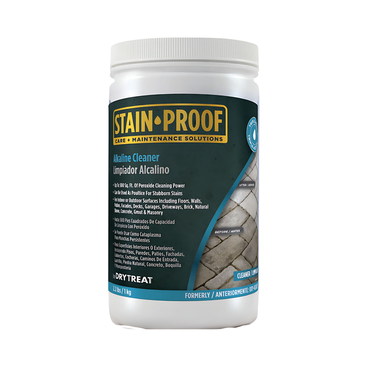 DRY-TREAT - Oxy-Klenza Stain Remover - Triple Action Cleaner - 2.2lb - Dynamic Stone Tools