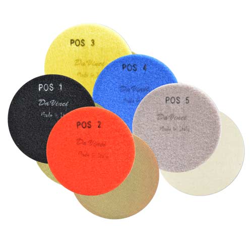 DaVinci Engineered Stone Dry Polishing Pads Set (Pos. 1-5) - Made in Italy