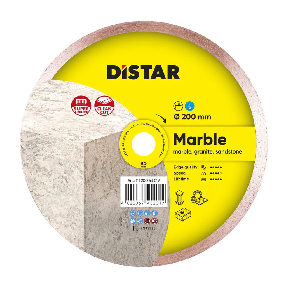 DiStar Marble Diamond Blade 4.5"–16" – Smooth Wet Cutting for Marble & Granite