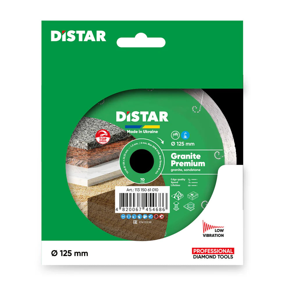 DiStar Granite Premium Diamond Blade 5"–16" – Wet Cutting for Granite, Marble & Stone