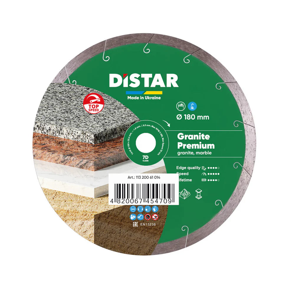 DiStar Granite Premium Diamond Blade 5"–16" – Wet Cutting for Granite, Marble & Stone