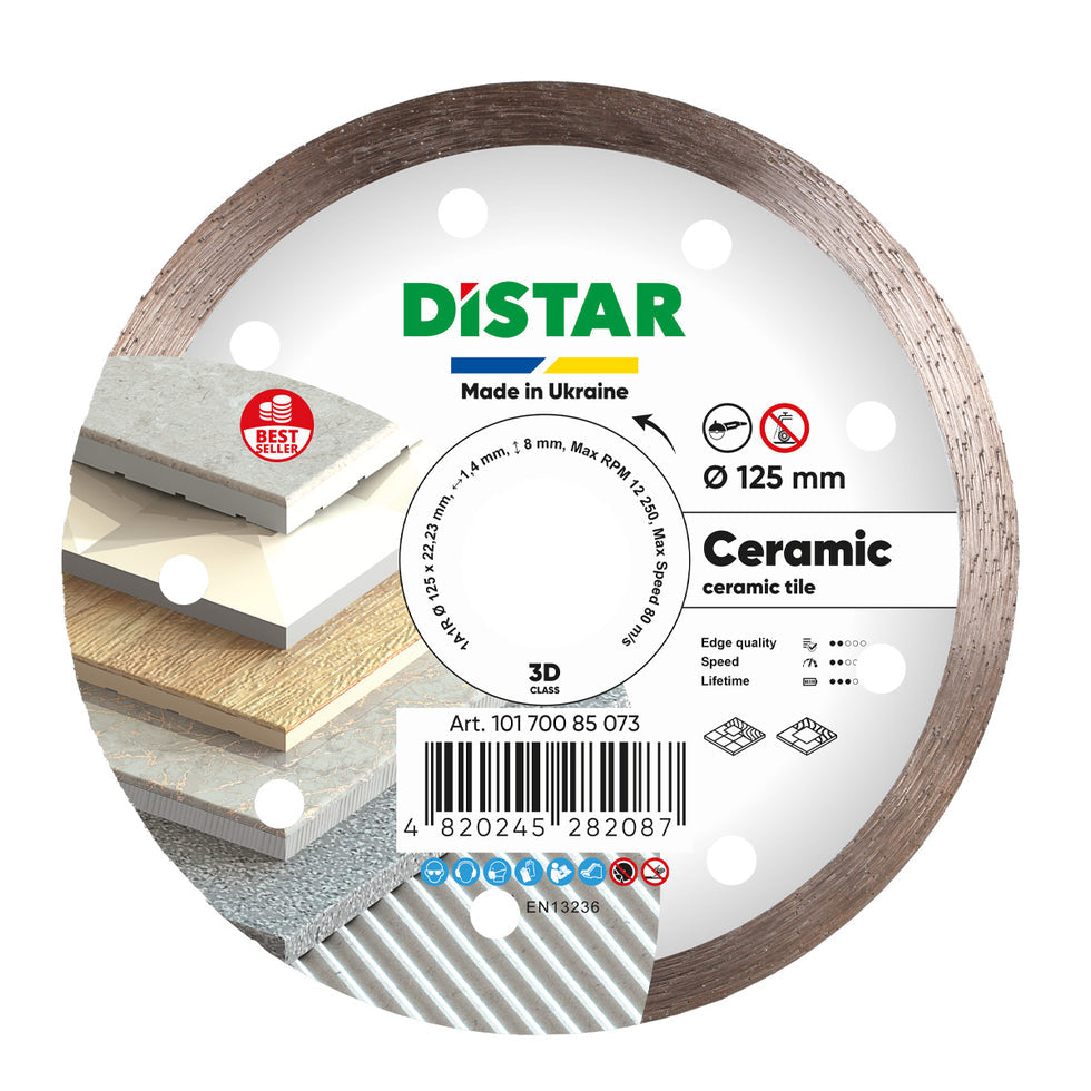 DiStar Ceramic 4.5"–5" Diamond Blade – High-Performance Tile Cutting for Ceramic & Porcelain Gres