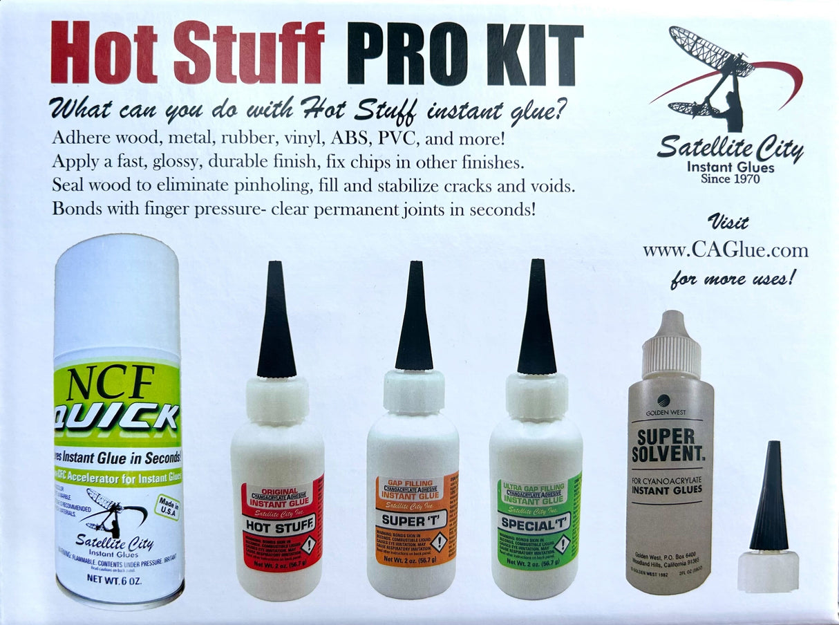 HK-2 Hot Stuff Pro Kit- complete CA glue set with accelerator and debonder