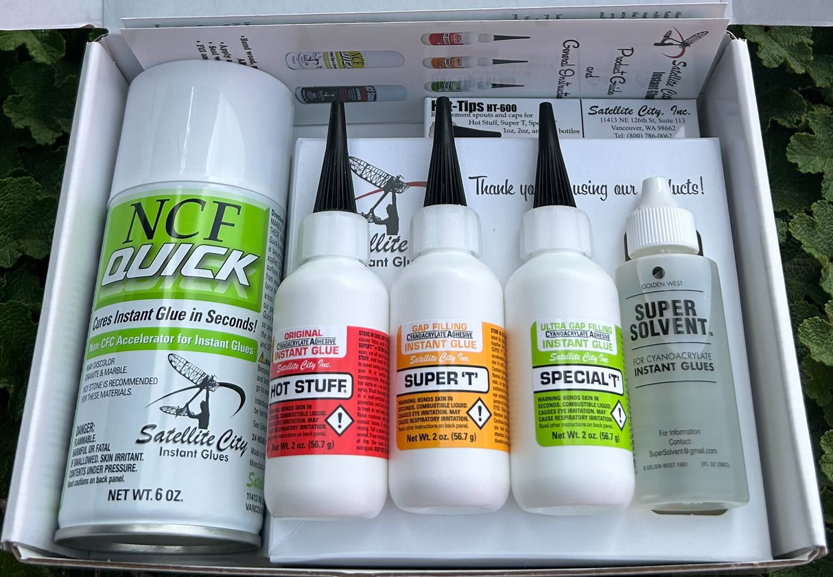 HK-2 Hot Stuff Pro Kit- complete CA glue set with accelerator and debonder