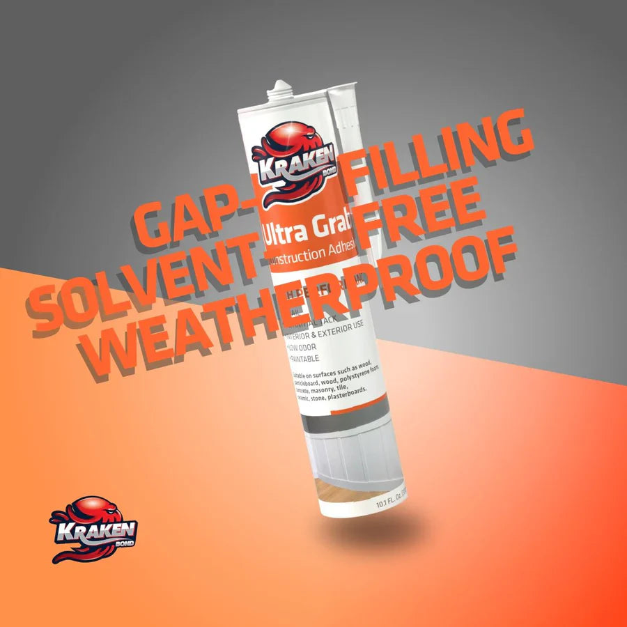 Kraken Bond Ultra Grab High Tack - White Construction Adhesive 300Ml 10.1 Fl Oz