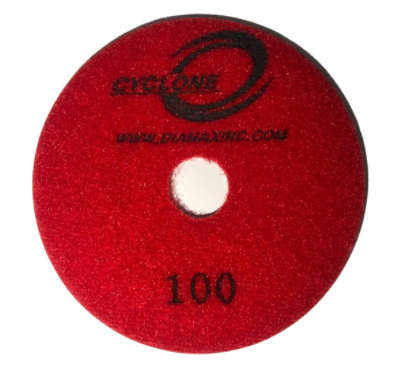 Diamax Cyclone R Series 4 Inch Polishing Pad for Granite and Stone - in use