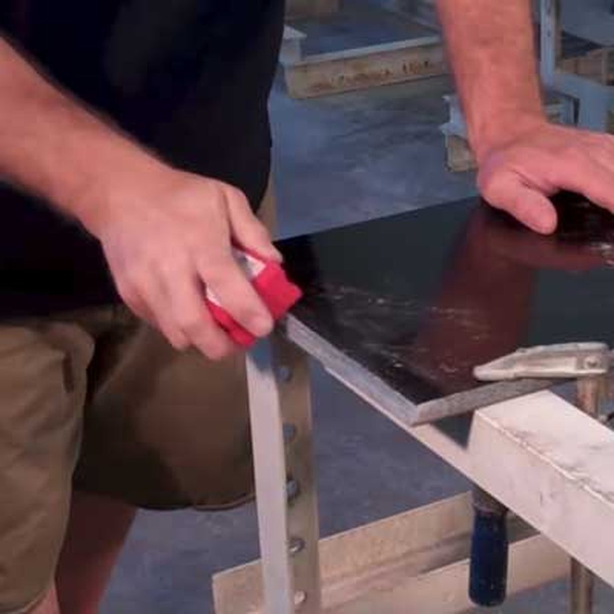 Alpha Diamond Hand Polishing Pads for Stone -- 60 to 3000 Grit - in use