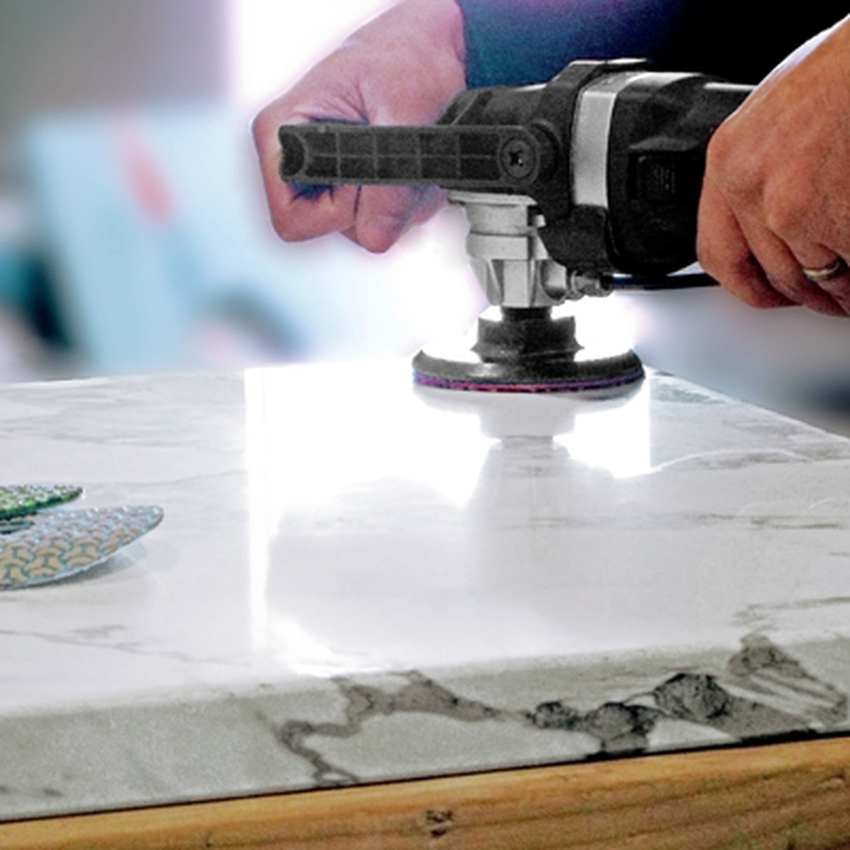 Kirara Pads Restoration of Marble, Limestone & Concrete Surfaces - close-up detail