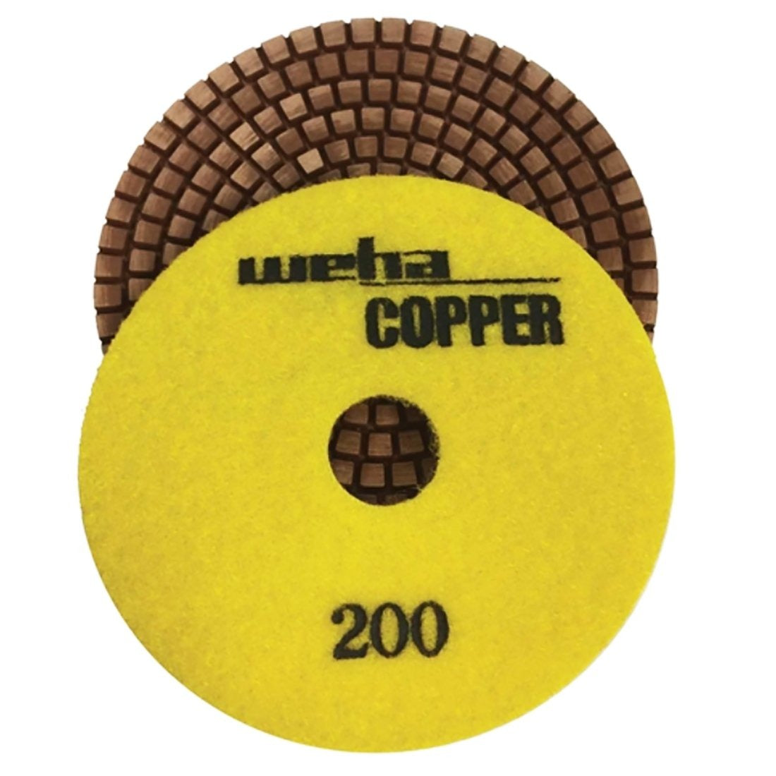 Weha 4 inch Copper Bonded Diamond Polishing Pad for Granite and Marble - 200