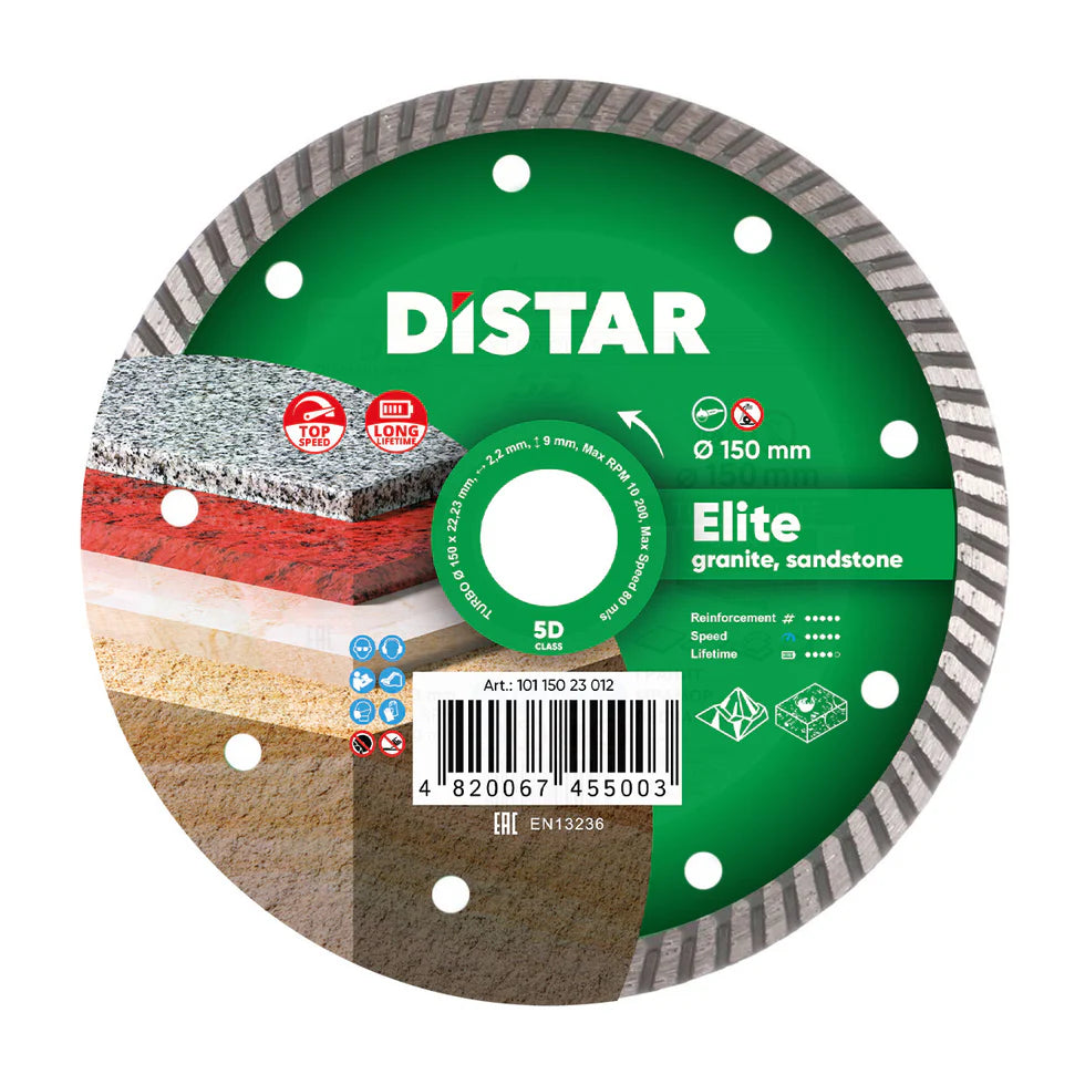 DiStar Elite Turbo Diamond Blade 4.57 for Colored Granite  Fast, Long-Lasting Cuts - close-up detail