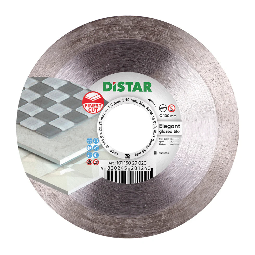 DiStar Elegant Diamond Blade 4" – Ultra-Clean Cutting Blade for Glazed Tile & Porcelain