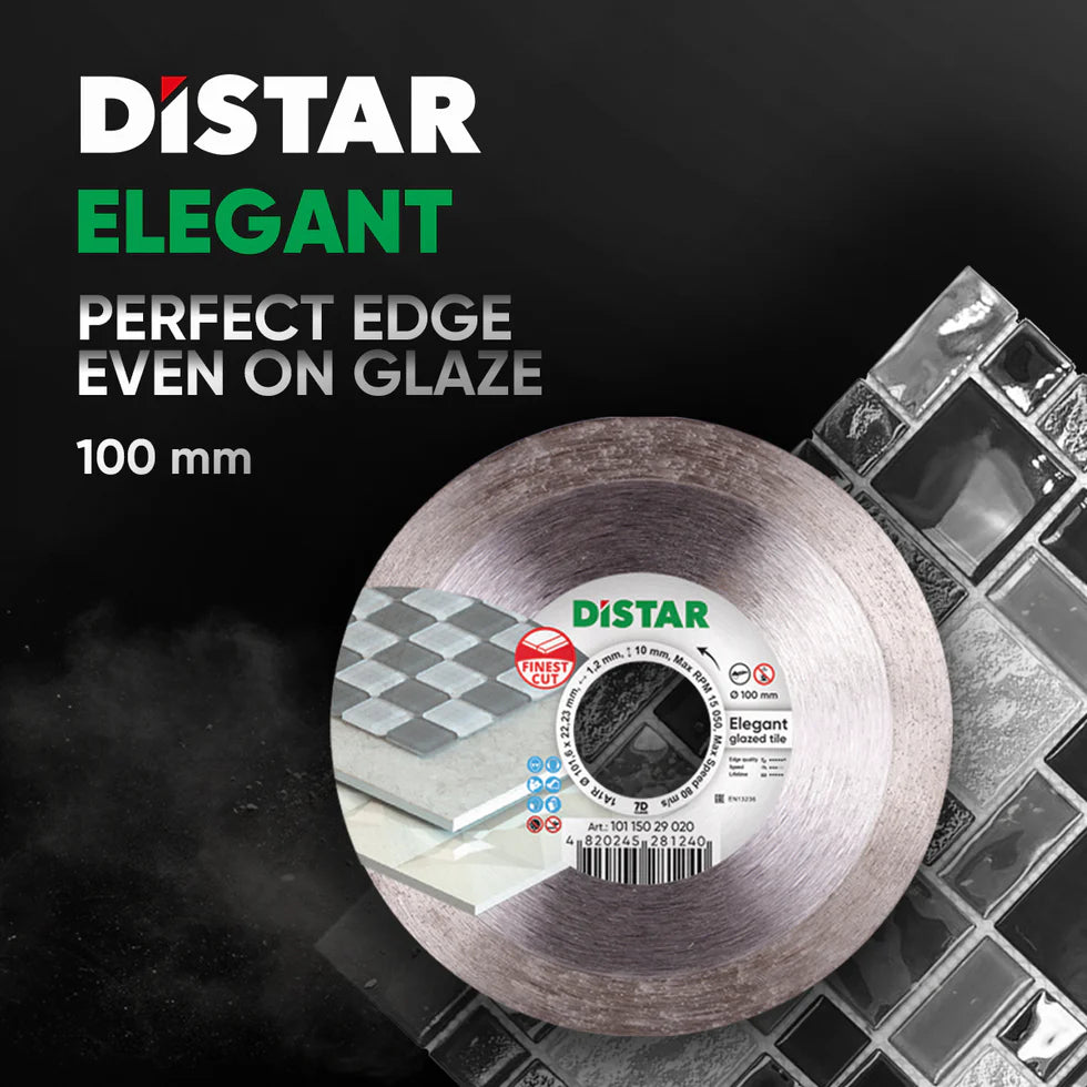 DiStar Elegant Diamond Blade 4" – Ultra-Clean Cutting Blade for Glazed Tile & Porcelain