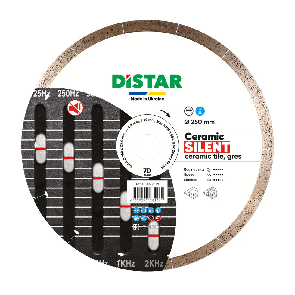 DiStar Ceramic Silent 8"–10" Diamond Blade – Low-Noise Cutting for Porcelain Gres