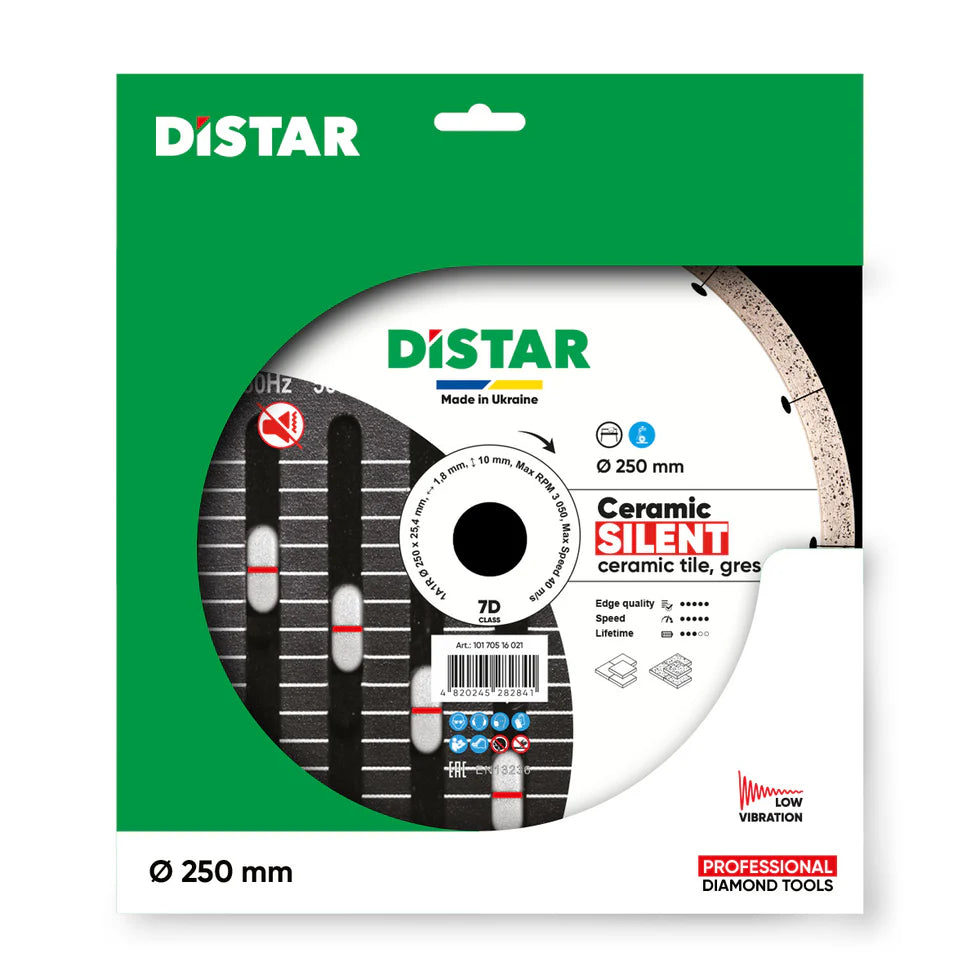 DiStar Ceramic Silent 8"–10" Diamond Blade – Low-Noise Cutting for Porcelain Gres