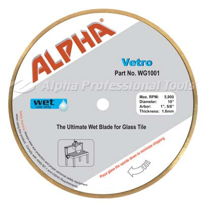 Alpha Vetro for Portable Rail Saw The Ultimate Wet Blade for Glass Tile