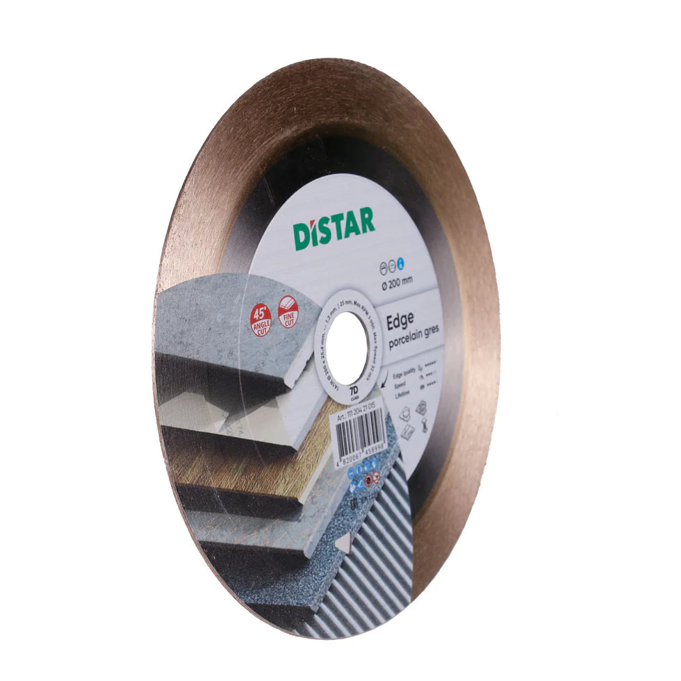 DiStar Edge Diamond Blade 7"–10" – Precision 45° Tile Cutting Blade for Ceramic & Porcelain