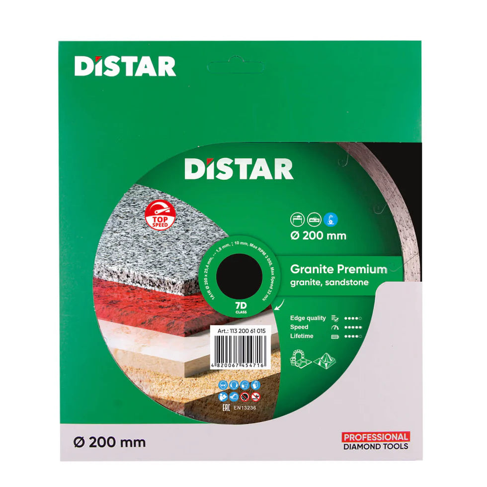 DiStar Granite Premium Diamond Blade 5"–16" – Wet Cutting for Granite, Marble & Stone
