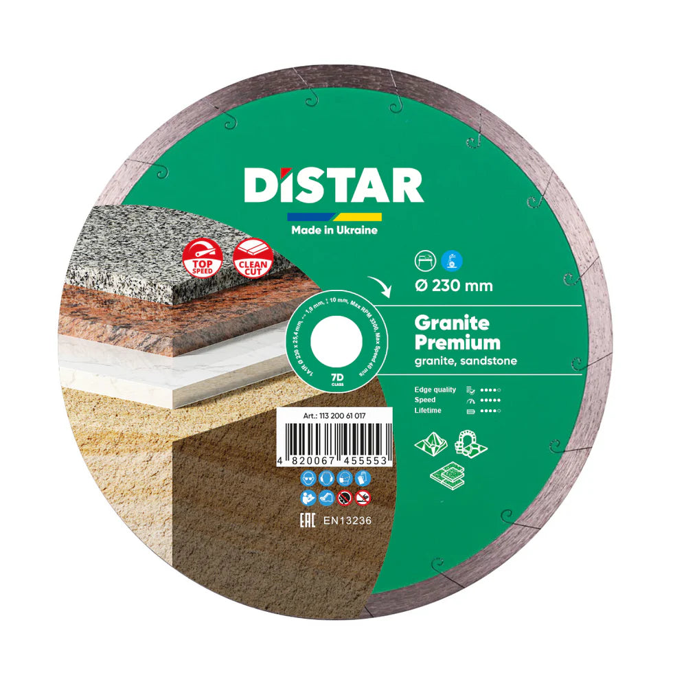 DiStar Granite Premium Diamond Blade 5"–16" – Wet Cutting for Granite, Marble & Stone
