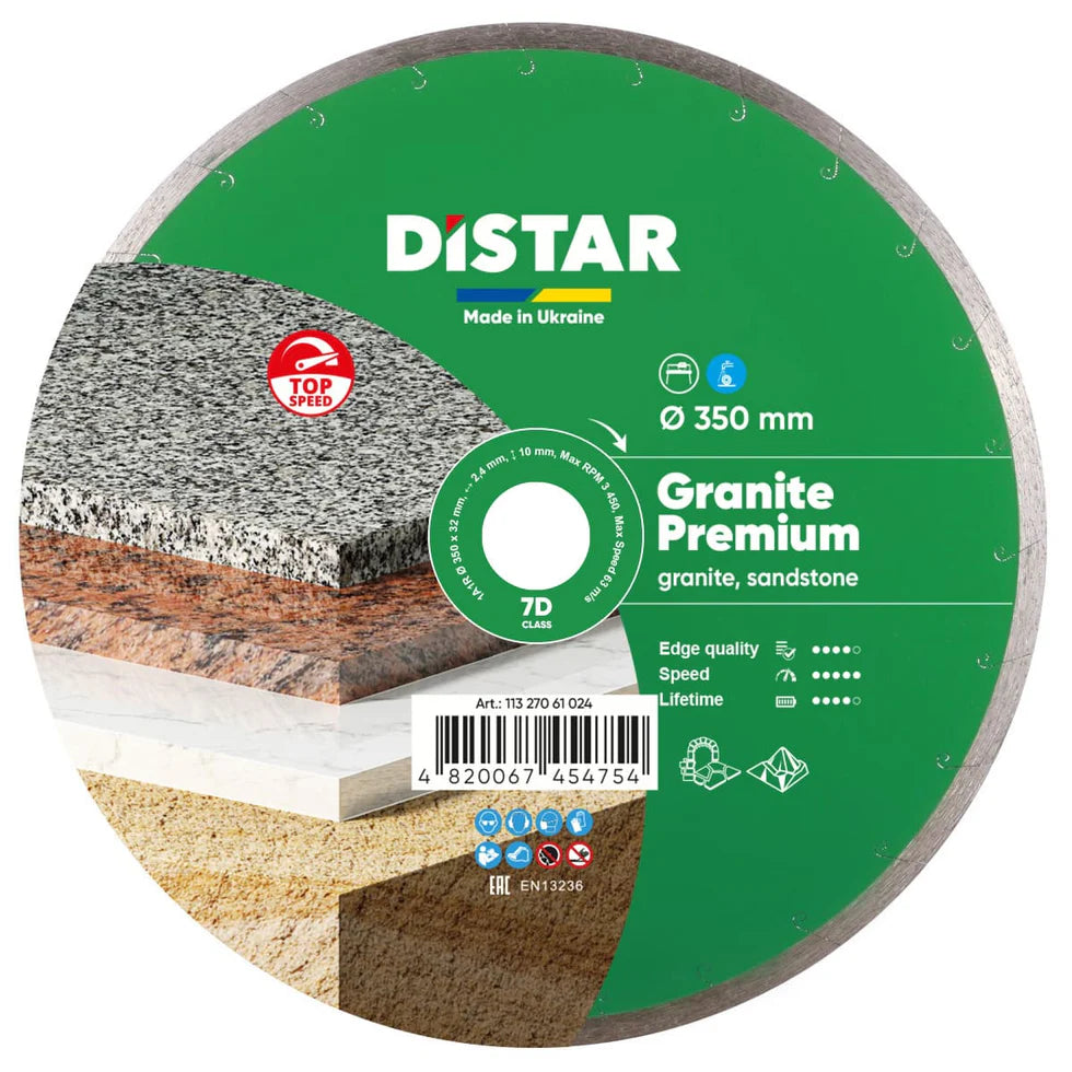 DiStar Granite Premium Diamond Blade 5"–16" – Wet Cutting for Granite, Marble & Stone