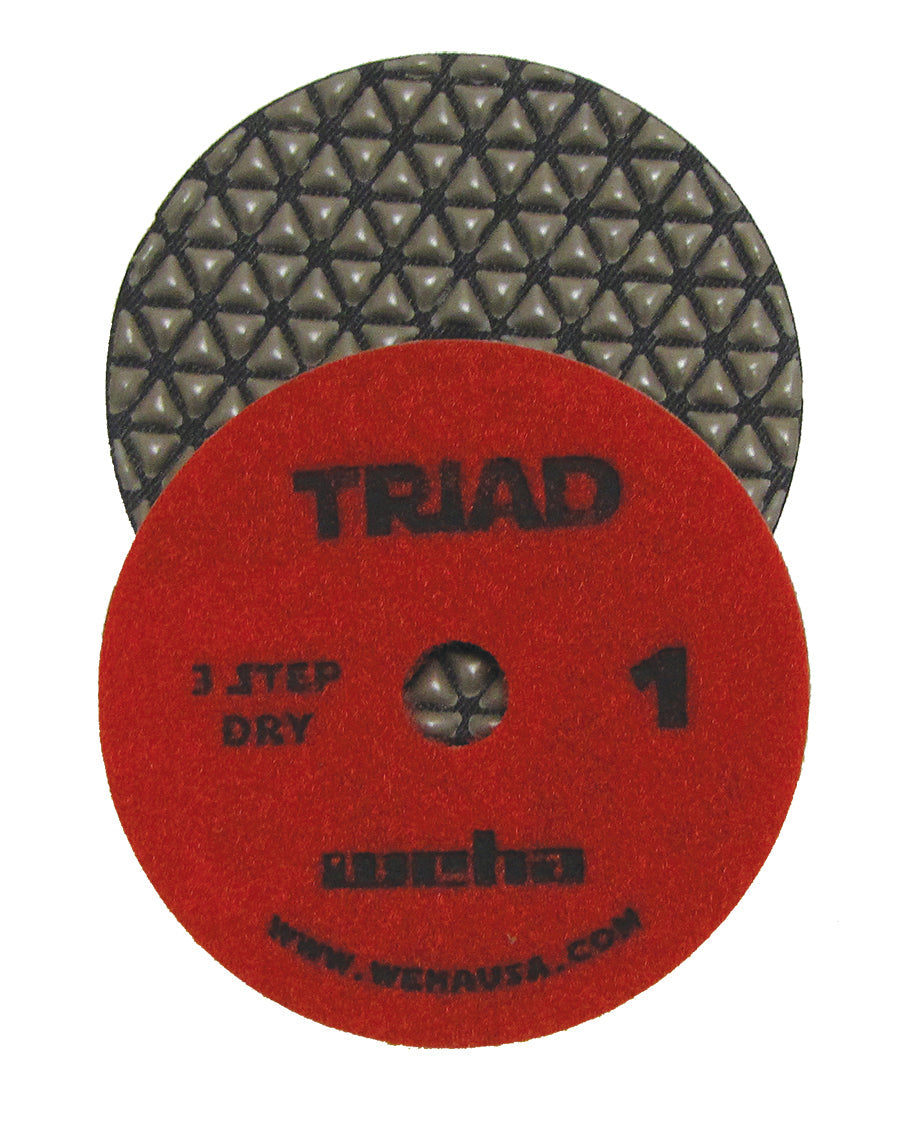 WEHA 4" Triad 3 Step Dry Diamond Polishing Pads