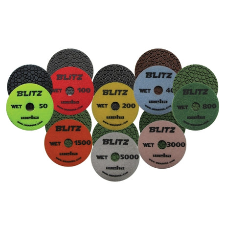 Weha BLITZ Polishing Pad Set for Granite Marble Stone - packaging