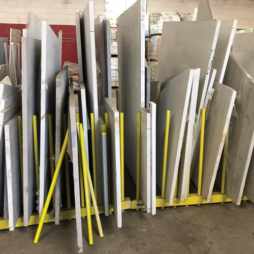 Weha Weha Yellow Remnant Rack for Stone Fabrication Workshop