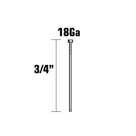 Metabo HPT 3/4" x 18 Gauge Galvanized Straight Brad Nails