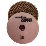 Weha 4 inch Copper Bonded Diamond Polishing Pad for Granite and Marble - in use