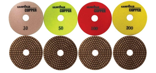 Weha 4 inch Copper Bonded Diamond Polishing Pad for Granite and Marble - packaging