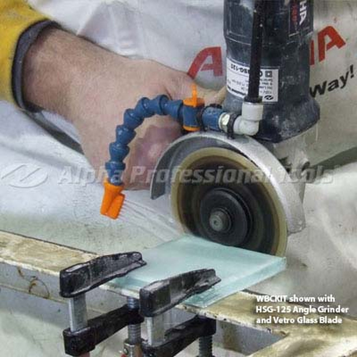 Wet Blade Cutting Kit 5" 110V Converts A Dry Grinder for Wet Cutting