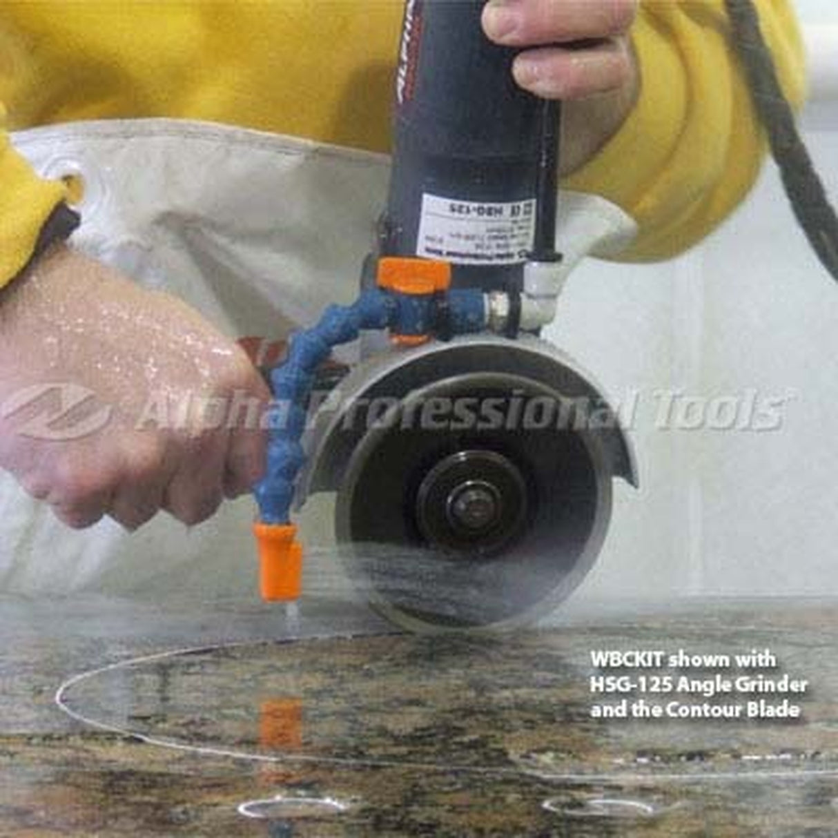 Wet Blade Cutting Kit 5" 110V Converts A Dry Grinder for Wet Cutting