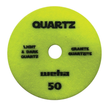 Weha 5 inch Quartz Diamond Polishing Pad for Engineered Stone and Quartz Countertops - in use