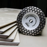DiStar Hard Ceramics DGM-S 4 Grinding Cup 5/8-11  Granite & Porcelain Finishing - in use