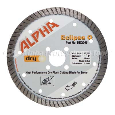 Alpha Eclipse Q High Performance Dry Flush Cutting blade for Stone