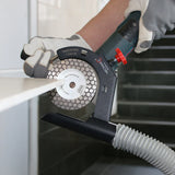 TileDUSTER 4.5-5 Dust Removal Guard for Angle Grinder  Clean Tile Edge Grinding - close-up detail