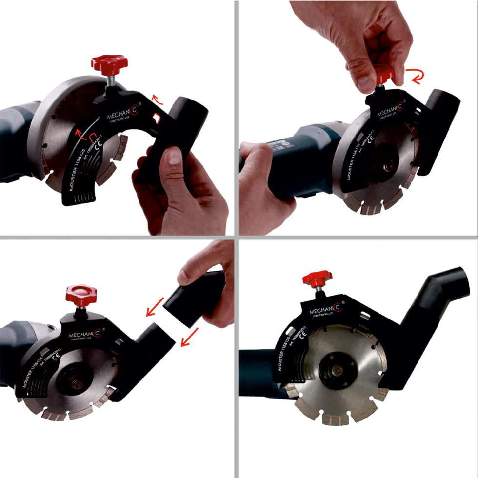 AirDUSTER Angle Grinder Cutting Guard with Dust Removal – 5", 7", 9" Sizes