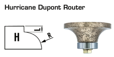 HURRICANE DUPONT ROUTER BIT (SHAPE H)